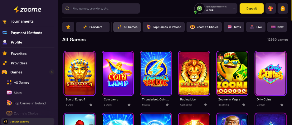 Zoome Casino games